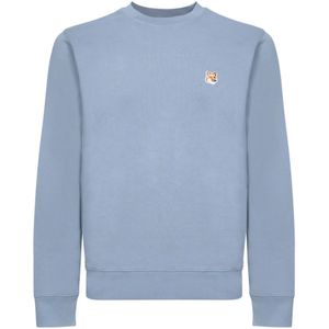 Maison Kitsuné, Heren, Sweatshirts & Hoodies, Blauw, Maat: M