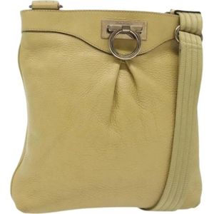 Salvatore Ferragamo Pre-owned, Dames, Pre-owned, Geel, Maat: ONE Size Leer,
