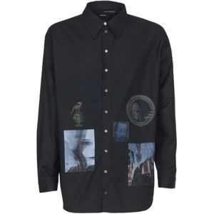 Isabel Benenato, Heren, Overhemden, Zwart, Maat: L Katoen,