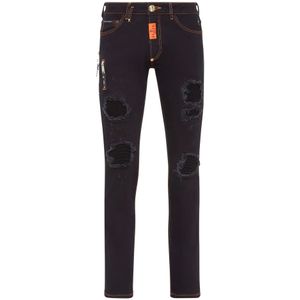 Philipp Plein, Heren, Jeans, Zwart, Maat: W30 Denim,