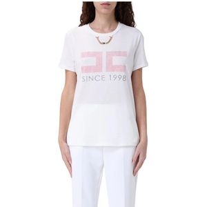 Elisabetta Franchi, Dames, Tops, Wit, Maat: M
