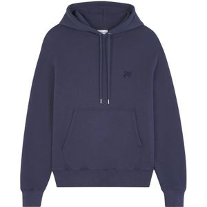 Maison Kitsuné, Heren, Sweatshirts & Hoodies, Blauw, Maat: L Fleece,