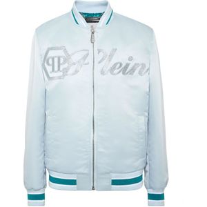 Philipp Plein, Heren, Jassen, Blauw, Maat: S Satijn,