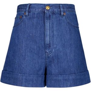 Valentino Garavani, Dames, Korte broeken, Blauw, Maat: W27 Denim,