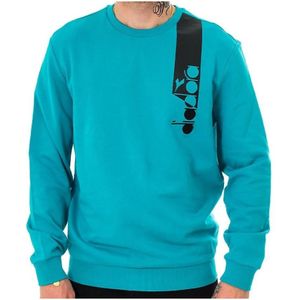 Diadora, Heren, Sweatshirts & Hoodies, Blauw, Maat: M Katoen,