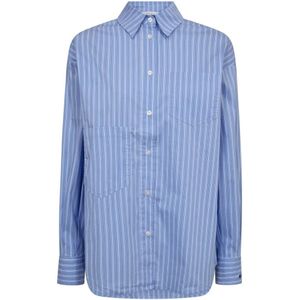 Haute L'Amitié, Dames, Blouses & Shirts, Blauw, Maat: XS Katoen,