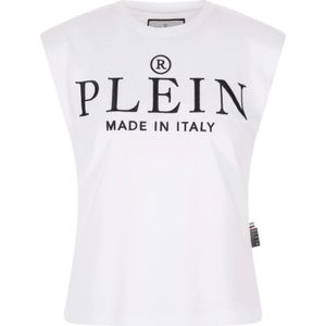 Philipp Plein, Dames, Tops, Wit, Maat: XS Katoen,