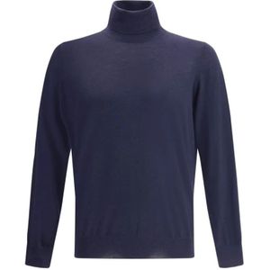 Brunello Cucinelli, Heren, Truien, Blauw, Maat: 2XL Wol,