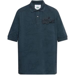 Lacoste, unisex, Tops, Blauw, Maat: M Katoen,