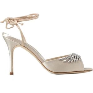 Manolo Blahnik - Plumena 090 - Sandalen - Beige - 9 cm Stiletto Heel