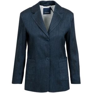 Max Mara, Dames, Jassen, Blauw, Maat: XS Linnen,