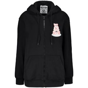 Moschino, Dames, Sweatshirts & Hoodies, Zwart, Maat: 2XS Katoen,