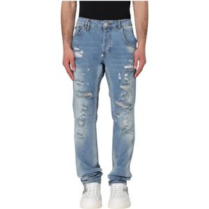 Philipp Plein, Heren, Jeans, Blauw, Maat: W33 Katoen,