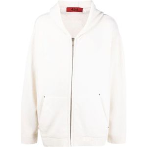424, Heren, Sweatshirts & Hoodies, Wit, Maat: S Wol,