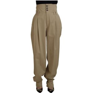 Dolce & Gabbana, Dames, Broeken, Beige, Maat: XS Katoen,