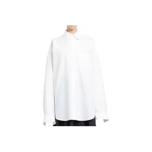 Balenciaga Witte Oversized Logo Zakshirt , White , Dames , Maat: XS