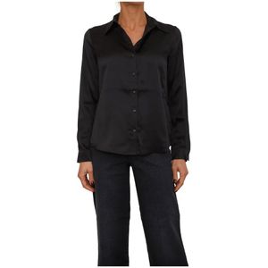 Nenette, Dames, Blouses & Shirts, Zwart, Maat: XS Zijde,