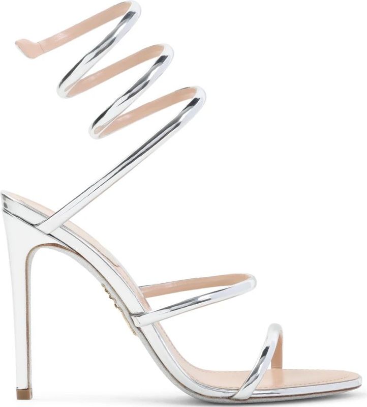 René Caovilla Sandalen - René Caovilla Mirror Snake Sandals in wit