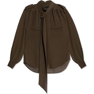 Chloé, Dames, Blouses & Shirts, Groen, Maat: XS Zijde,