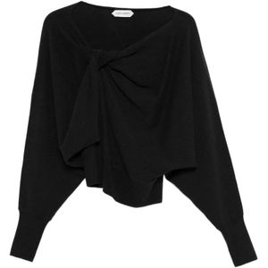 Alberta Ferretti, Dames, Truien, Zwart, Maat: L Zijde,