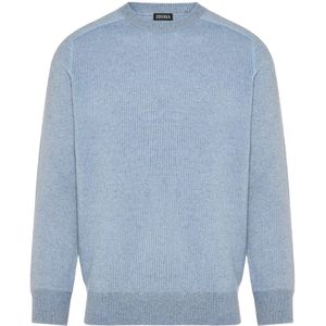 Zegna, Heren, Truien, Blauw, Maat: 2XL Kasjmier,