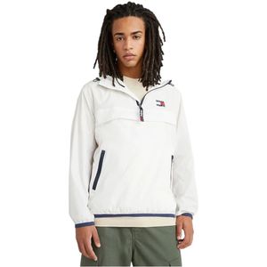 Tommy Jeans, Heren, Jassen, Wit, Maat: S Nylon,