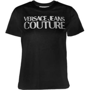 Versace Jeans Couture, Dames, Tops, Zwart, Maat: L Katoen,