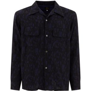 Needles, Heren, Overhemden, Blauw, Maat: S