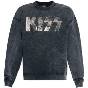 Dsquared2, Heren, Sweatshirts & Hoodies, Zwart, Maat: M Katoen,