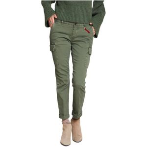Mason's, Dames, Broeken, Groen, Maat: 3XS Satijn,