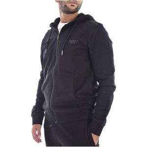 Guess, Heren, Sweatshirts & Hoodies, Zwart, Maat: XS Katoen,