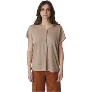 Alpha Studio, Dames, Blouses & Shirts, Beige, Maat: M