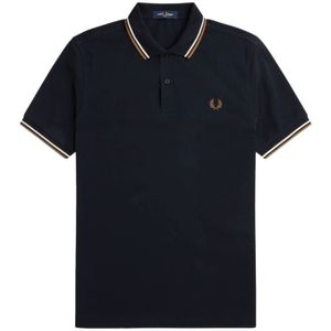 Fred Perry, Heren, Tops, Blauw, Maat: M Katoen,