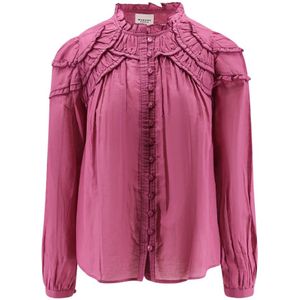 Marant étoile, Dames, Blouses & Shirts, Roze, Maat: XS Katoen,