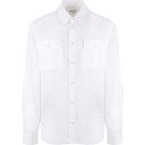 Bottega Veneta, Heren, Overhemden, Wit, Maat: 2XS Zijde,