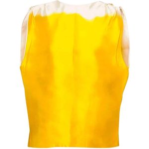 Prada, Dames, Tops, Geel, Maat: S Zijde,