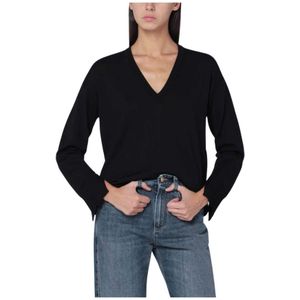 Roberto Collina, Dames, Truien, Zwart, Maat: M Wol,