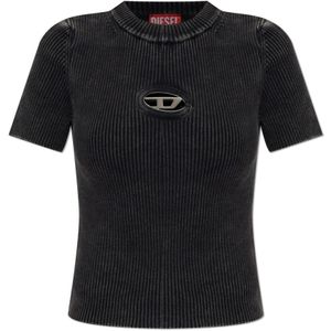 Diesel, Dames, Tops, Grijs, Maat: L Katoen,