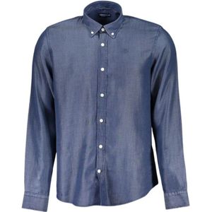 North Sails, Heren, Overhemden, Blauw, Maat: S Katoen,