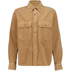 Saint Laurent, Heren, Jassen, Beige, Maat: S Corduroy,