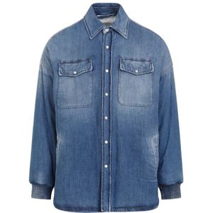Alexander McQueen, Heren, Overhemden, Blauw, Maat: M Denim,