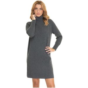 Max Mara Studio, Dames, Jurken, Grijs, Maat: S Wol,