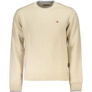 Napapijri - Ronde Hals Trui - Beige - 80% Stof 20% Polyamide