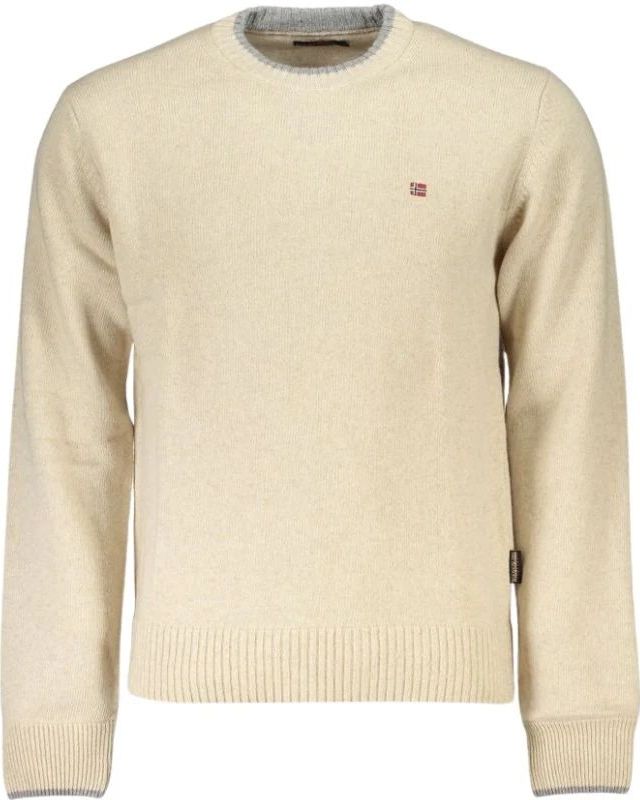 Napapijri - Ronde Hals Trui - Beige - 80% Stof 20% Polyamide