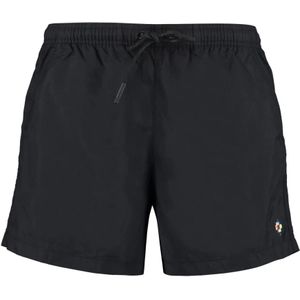 Marcelo Burlon - Geborduurde Logo Zwemshort - Zwart - Waterafstotend - Elastische Tailleband