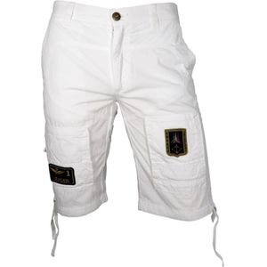 Aeronautica Militare, Heren, Korte broeken, Wit, Maat: XL Gabardine,