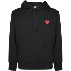 Comme des Garçons Play, Heren, Sweatshirts & Hoodies, Zwart, Maat: 2XL