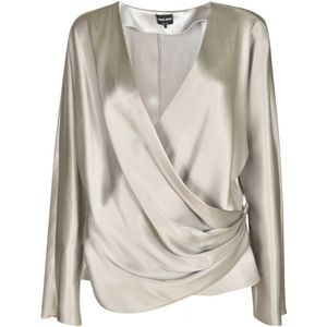 Giorgio Armani, Dames, Blouses & Shirts, Grijs, Maat: L