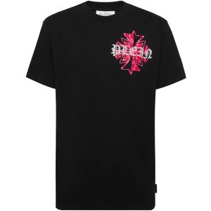 Philipp Plein, Heren, Tops, Zwart, Maat: XL Katoen,