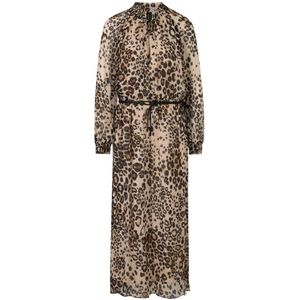 Marc Cain - Maxi Jurk - Veelkleurig - Viscose - Verstelbare V-hals met Strik